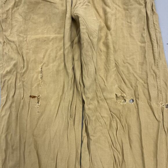 Vintage 50s Chico Slack Tan Rayon Pattern Trousers 36x29 - Picture 2 of 6